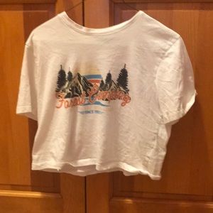 Logo’d White Crop Top